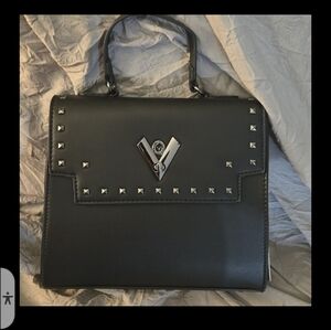 Valentino Orlandi Black Studded Shoulder Bag